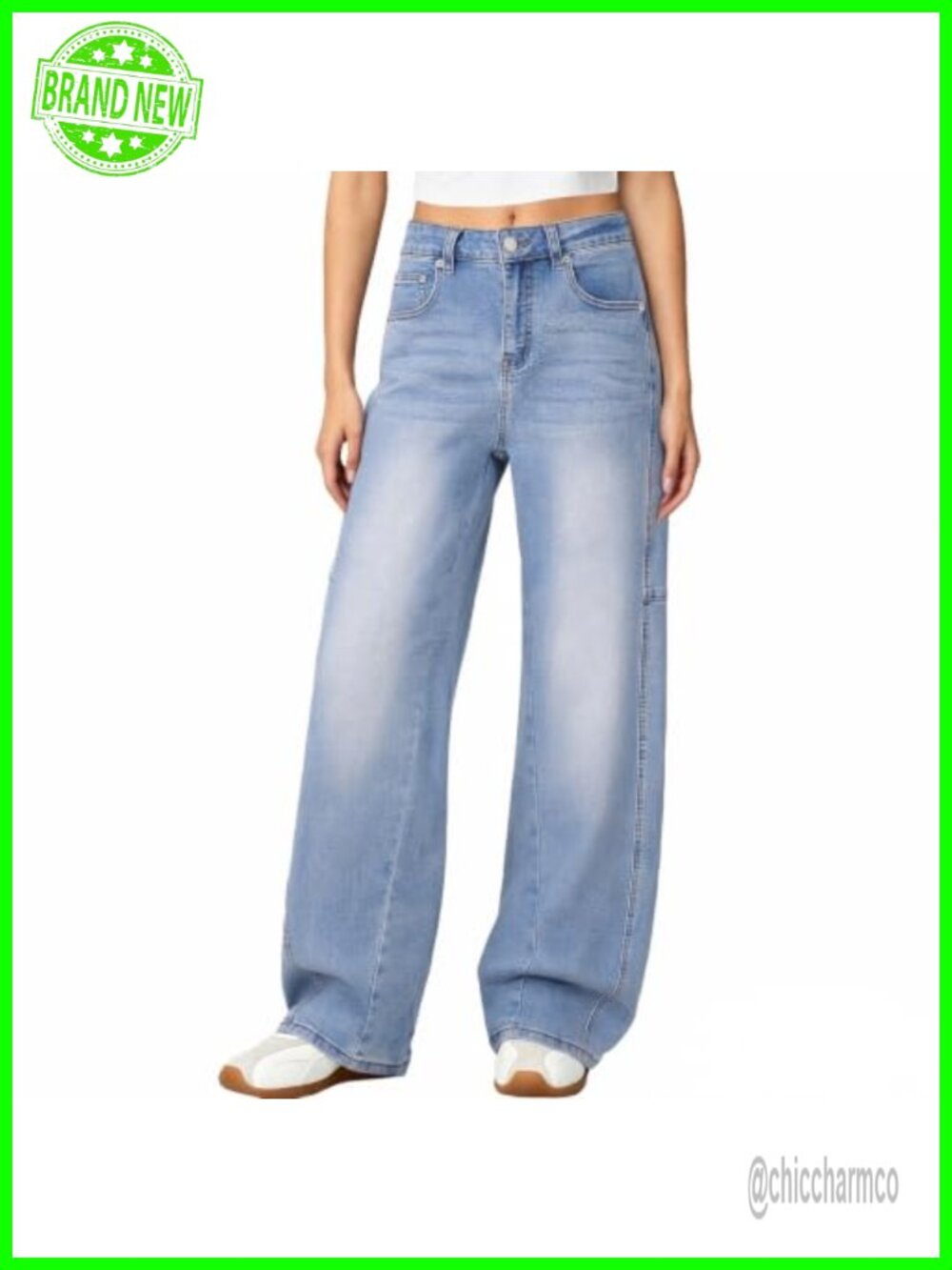 Wide Leg High Rise Baggy Barrel Jeans Loose Fit Denim Pants